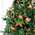 5" Matte Green Shuttle Ornament with Gold Glitter