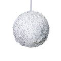 5" White Sequin Ball Ornament