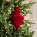 Burgundy Flocked Finial Ornament 10"