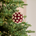 Burgundy Pearl & Rhinestone Velvet Ornament