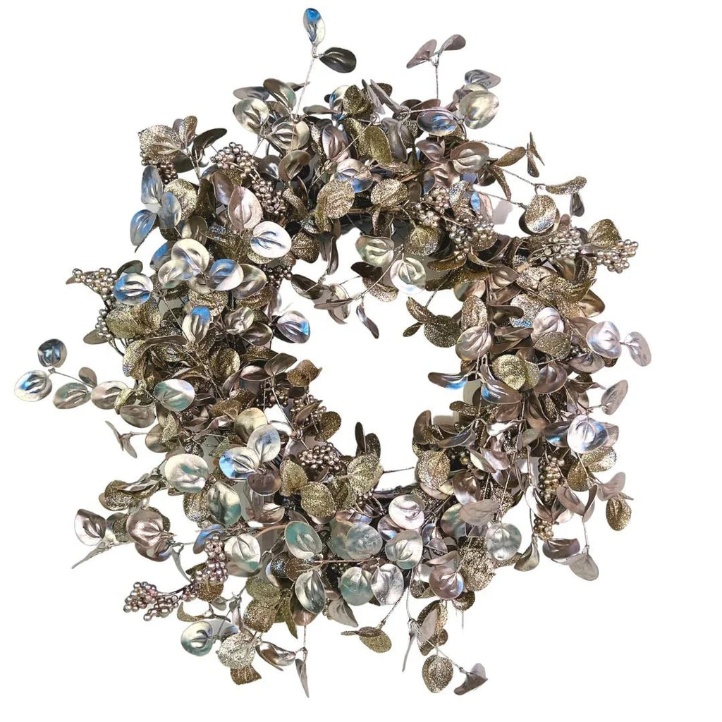 Champagne Euclyptus leaves & berry cluster wreath