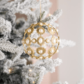 Champagne & Pearl 5" Metal Ball Ornament