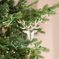 Clear Reindeer Glass Ornament with Silver Horns