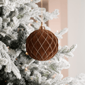 Coffee Flocked 6" Shatterproof Ball Ornament