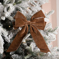 Dark Brown Velvet Bow