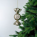 Flat Champagne 7.5" Swirl Candy Ornament