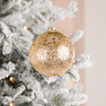 Gold Glass Clear Ball Ornament