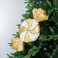 Large Gold & White Swirl Candy Ornament