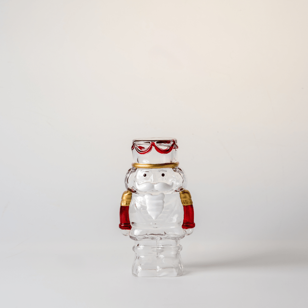 Large Red & Gold Clear Glass Nutcracker