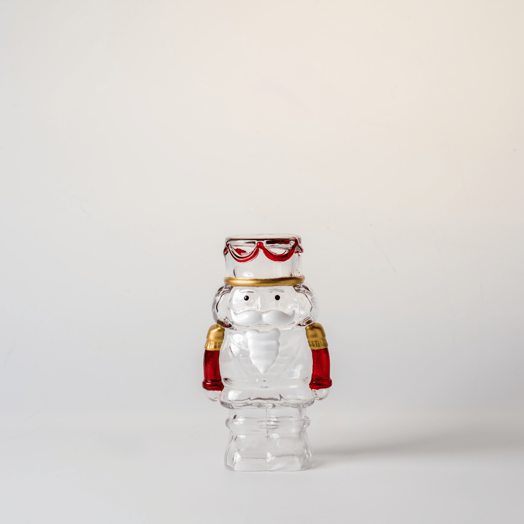 Large Red & Gold Clear Glass Nutcracker