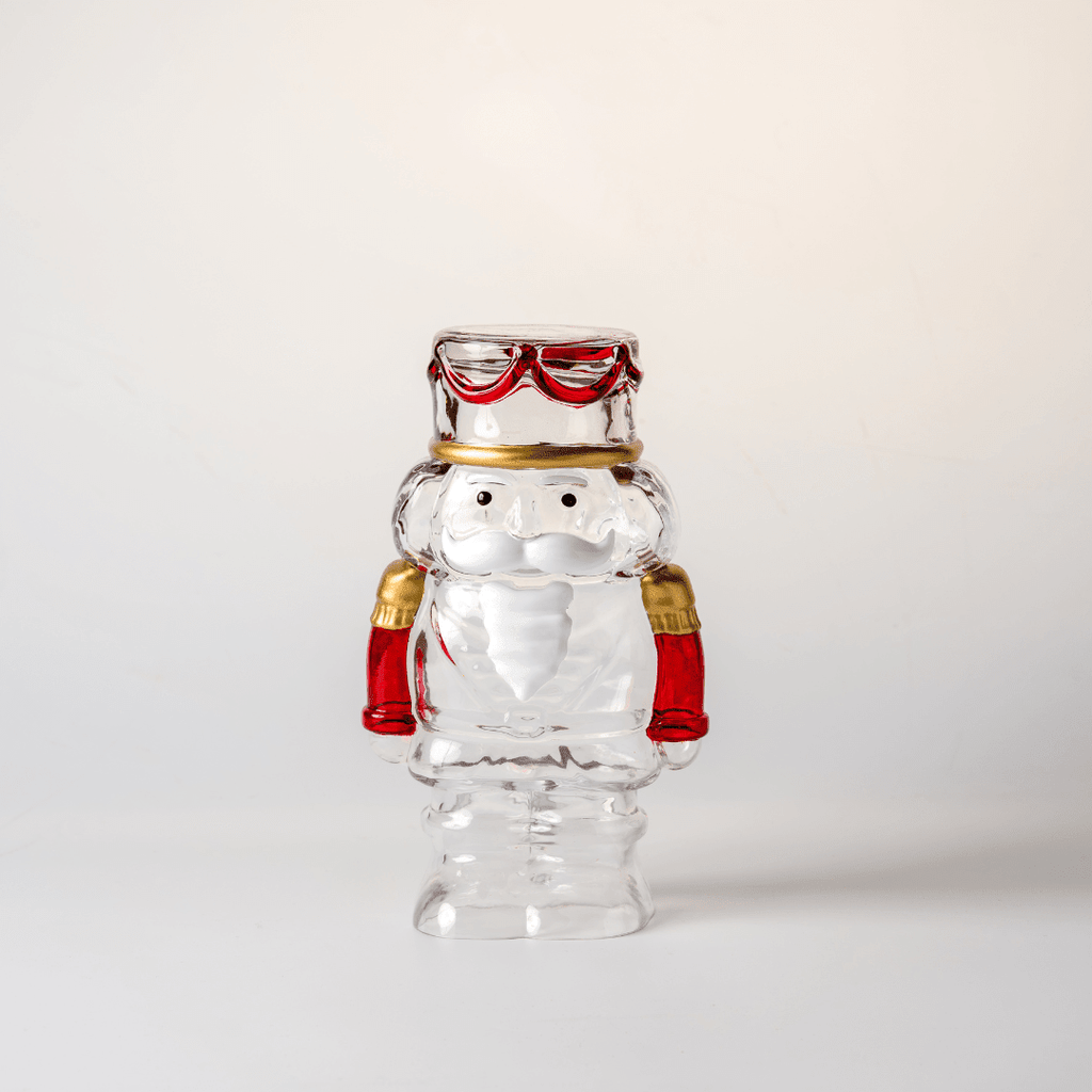 Large Red & Gold Clear Glass Nutcracker