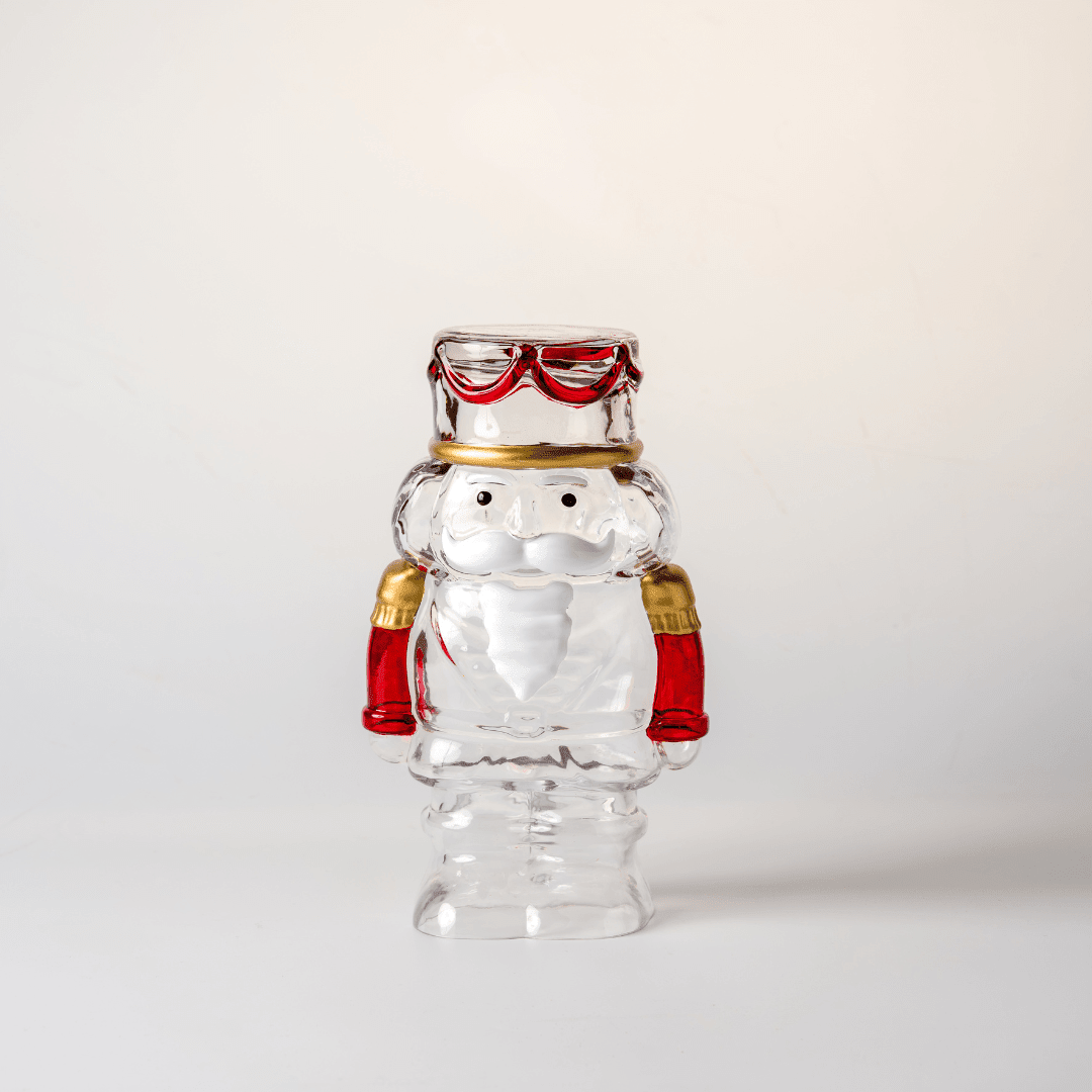 Large Red & Gold Clear Glass Nutcracker
