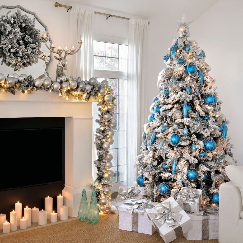 Matte Blue & Silver 5" Shuttle Ornament
