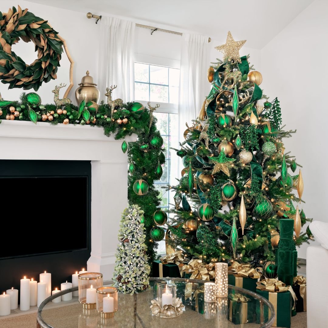 Matte Green & Gold 13" Shuttle Ornament