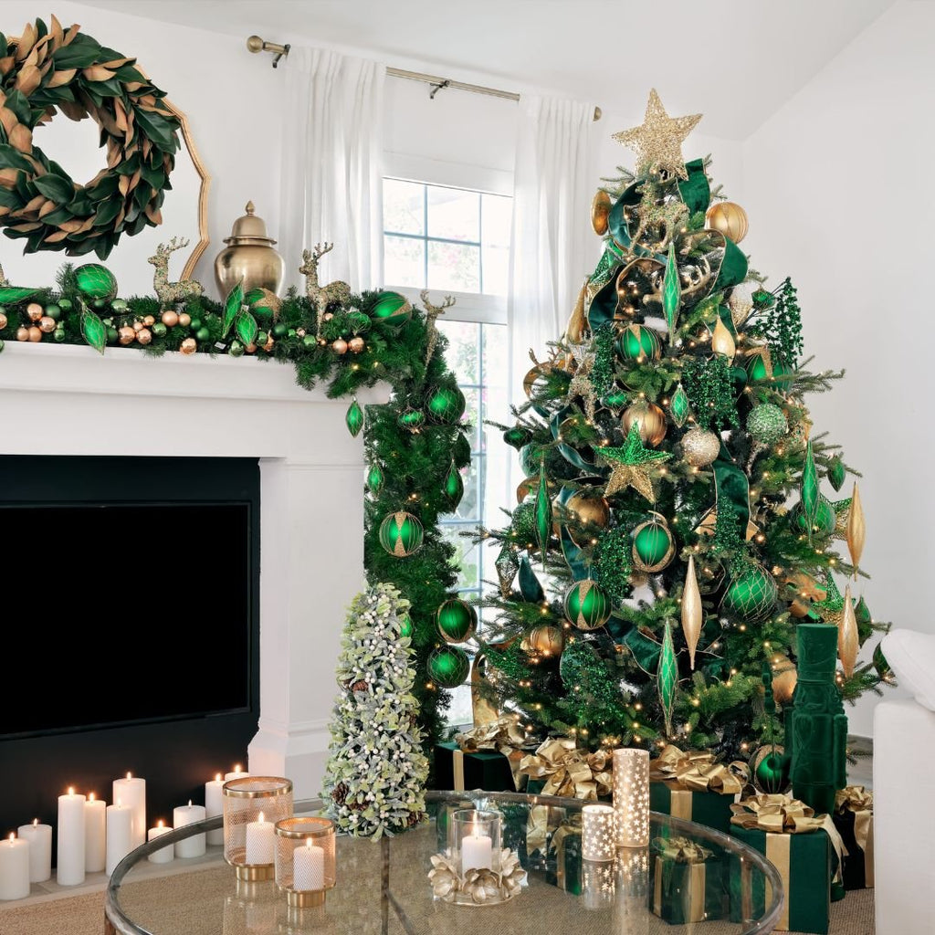 Matte Green & Gold Onion Ornament