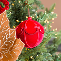Red Ball Ornament with Bow