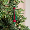 Red & Green Glass Hanging Ornament