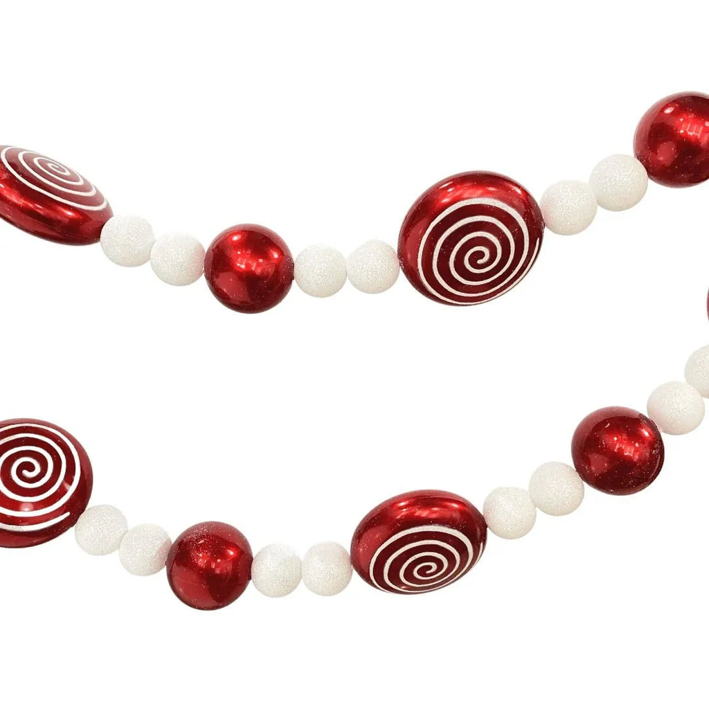 Red Peppermint Candy Garland - 6ft