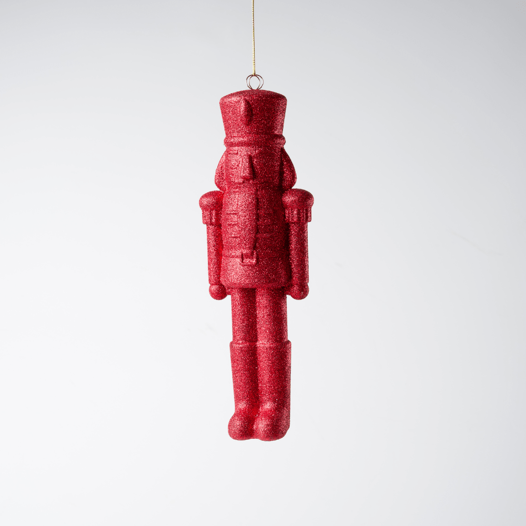 Red Shatterproof 12" Glitter Nutcracker Ornament