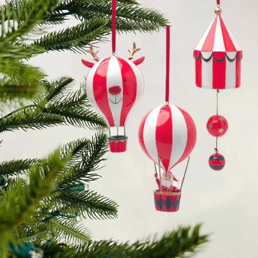 Flying Santa Hot Air Balloon Ornament