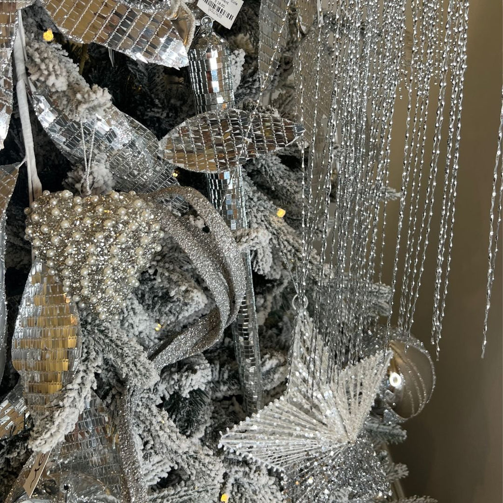 Silver Mirror 18" Icicle Ornament