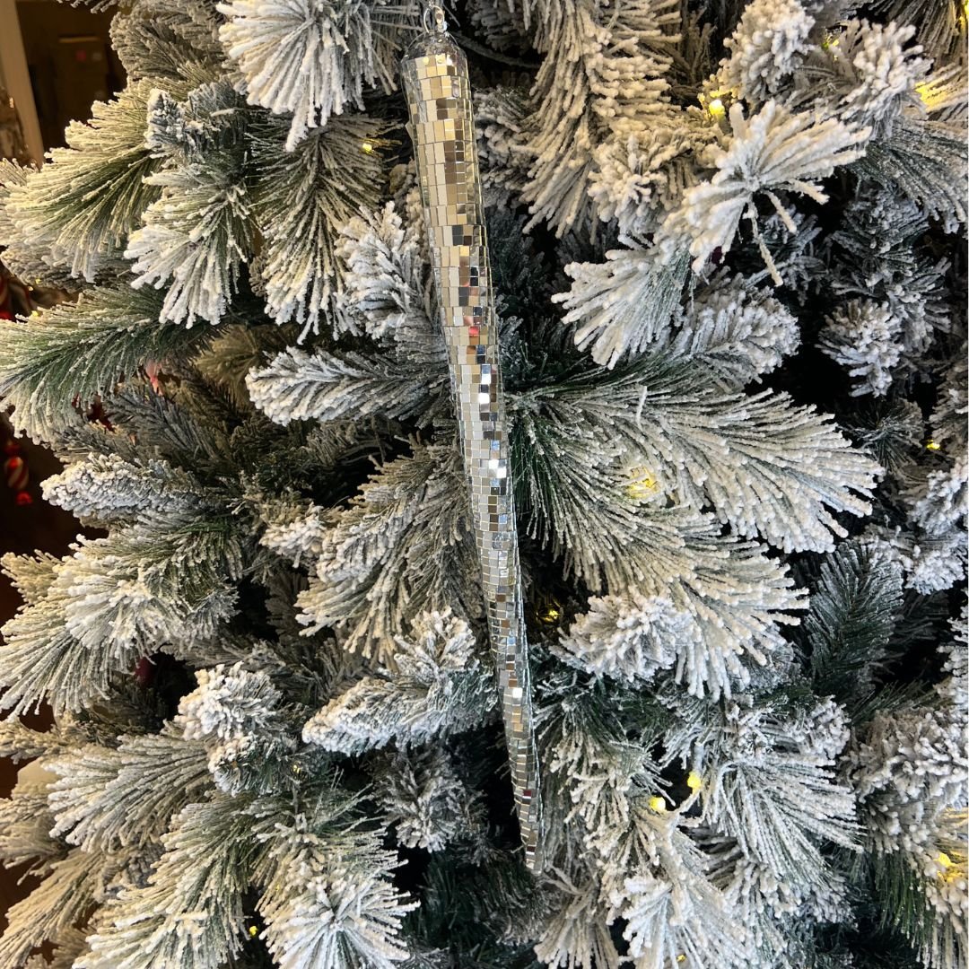 Silver Mirror 18" Icicle Ornament