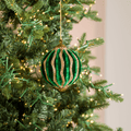 Square Crystal Lace Thread 4" Ball Ornament