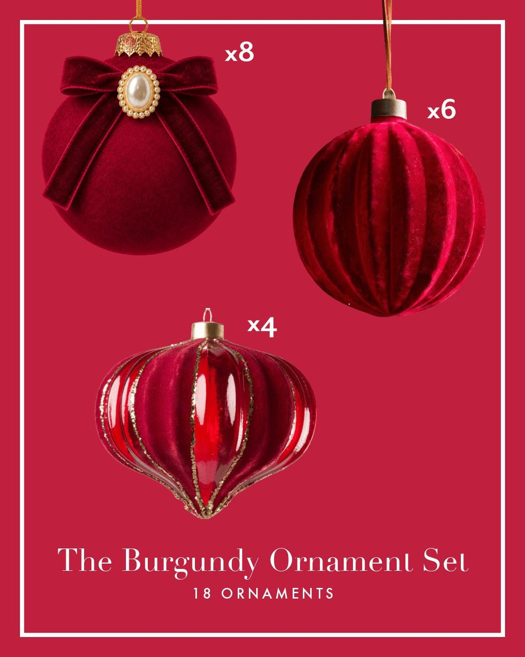 The Burgundy Ornament Set
