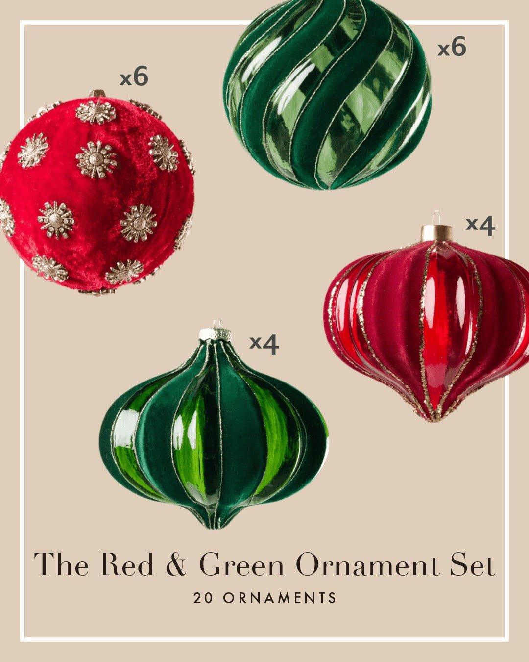 The Red & Green Ornament Set