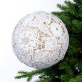 White & Metallic Lace Ball Ornament